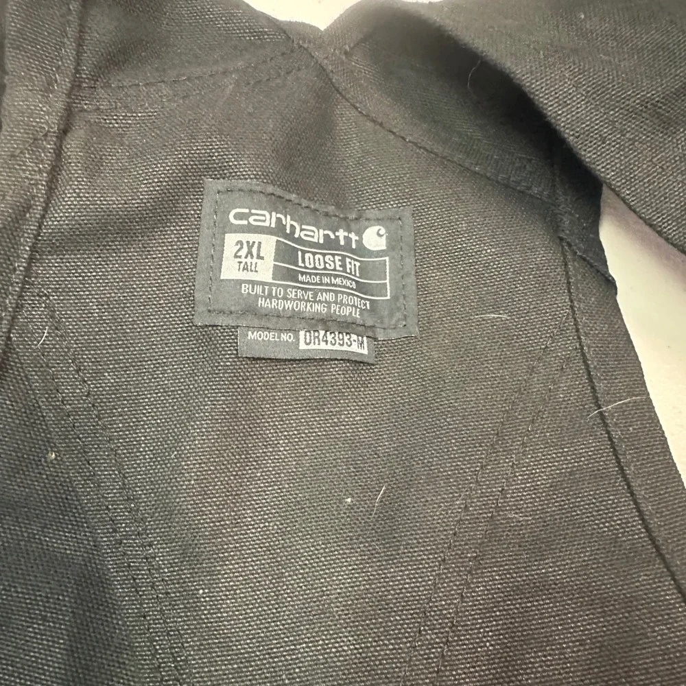 Carhartt Mens 2XL Tall‎ Black Firm Duck Insulated Bib Overalls NWT